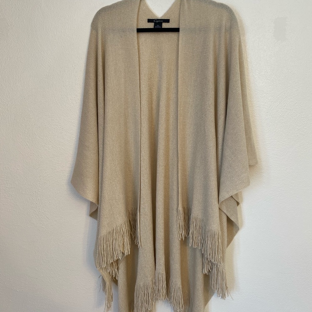 Sparkling Gold Fringed Shawl